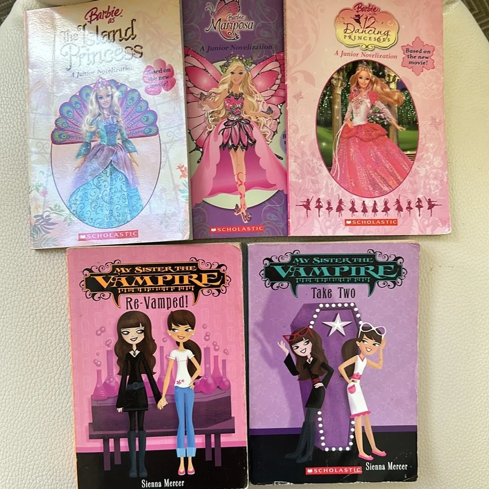 7-Book Bundle for the WHOLE Family - Barbie, Mariposa, Island Princess, Vampire